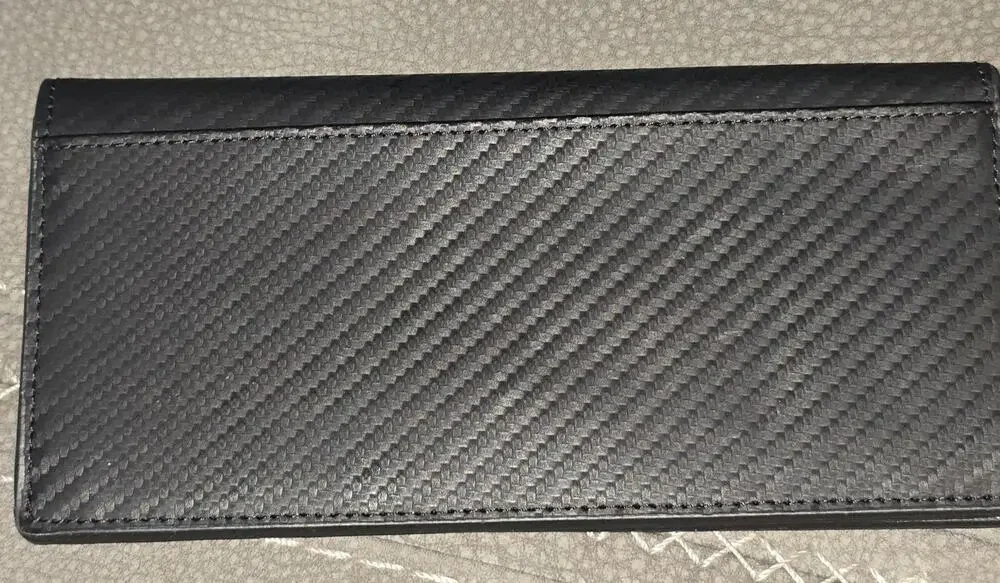 Black Leather Bifold Wallet With Blue Interior